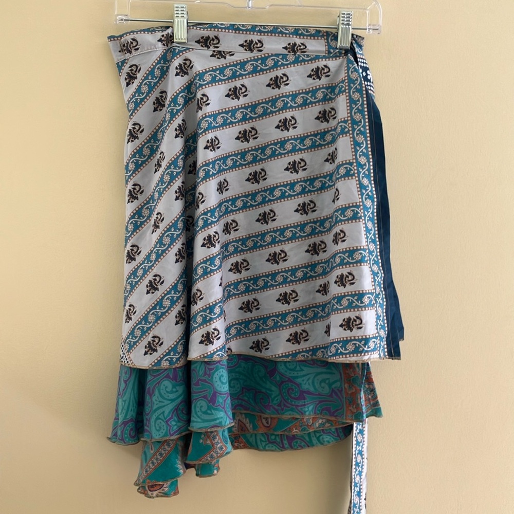 Silk Reversible Wrap Skirt Will Fit Sizes 8-20
